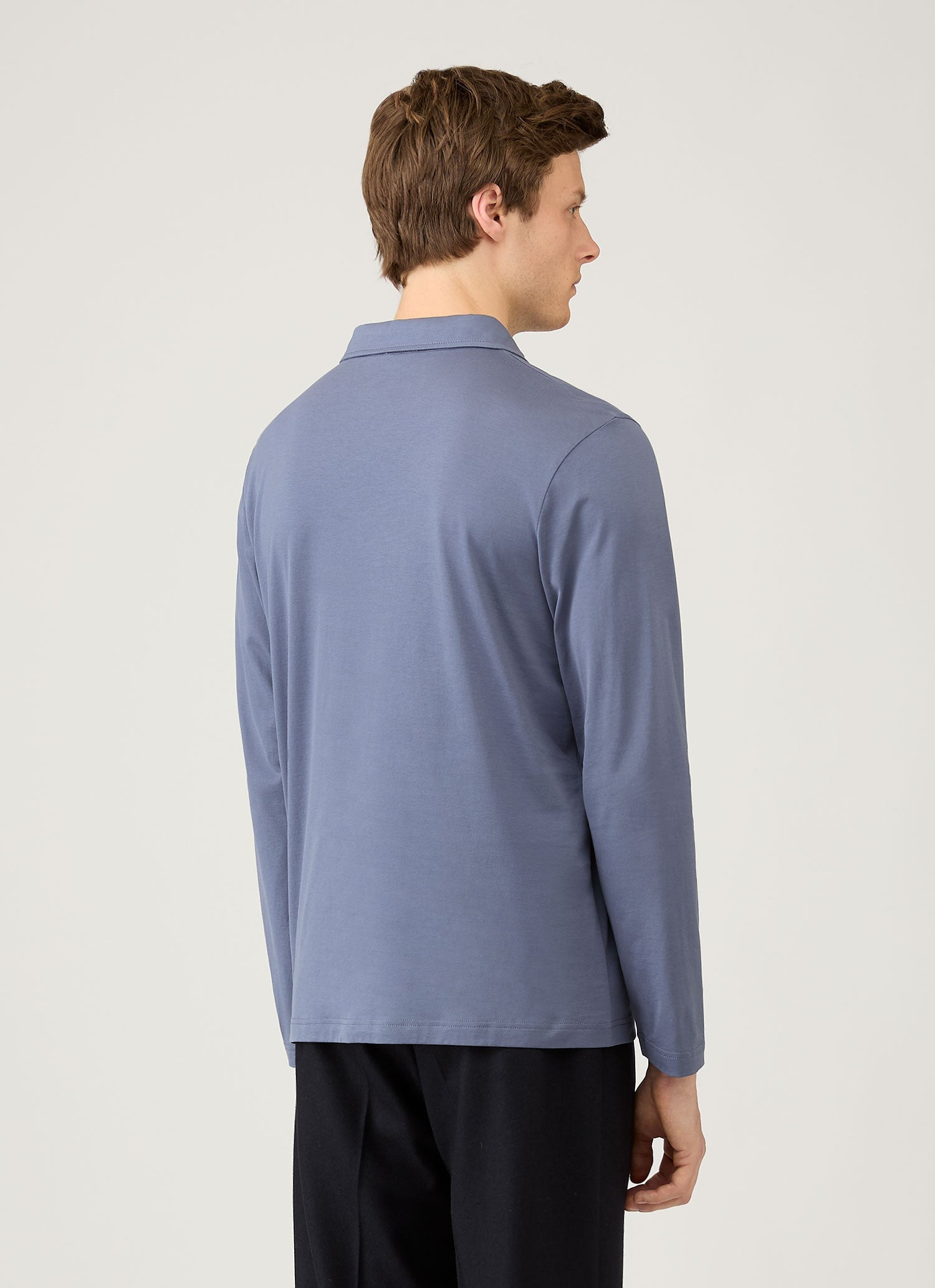 Long Sleeve Classic Jersey Polo Shirt - 5