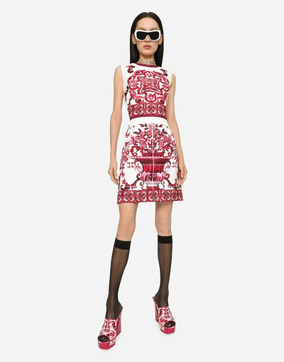 Dolce & Gabbana Short Majolica-print brocade dress outlook