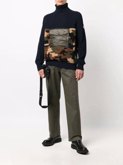 Moncler camouflage-print roll-neck jumper outlook