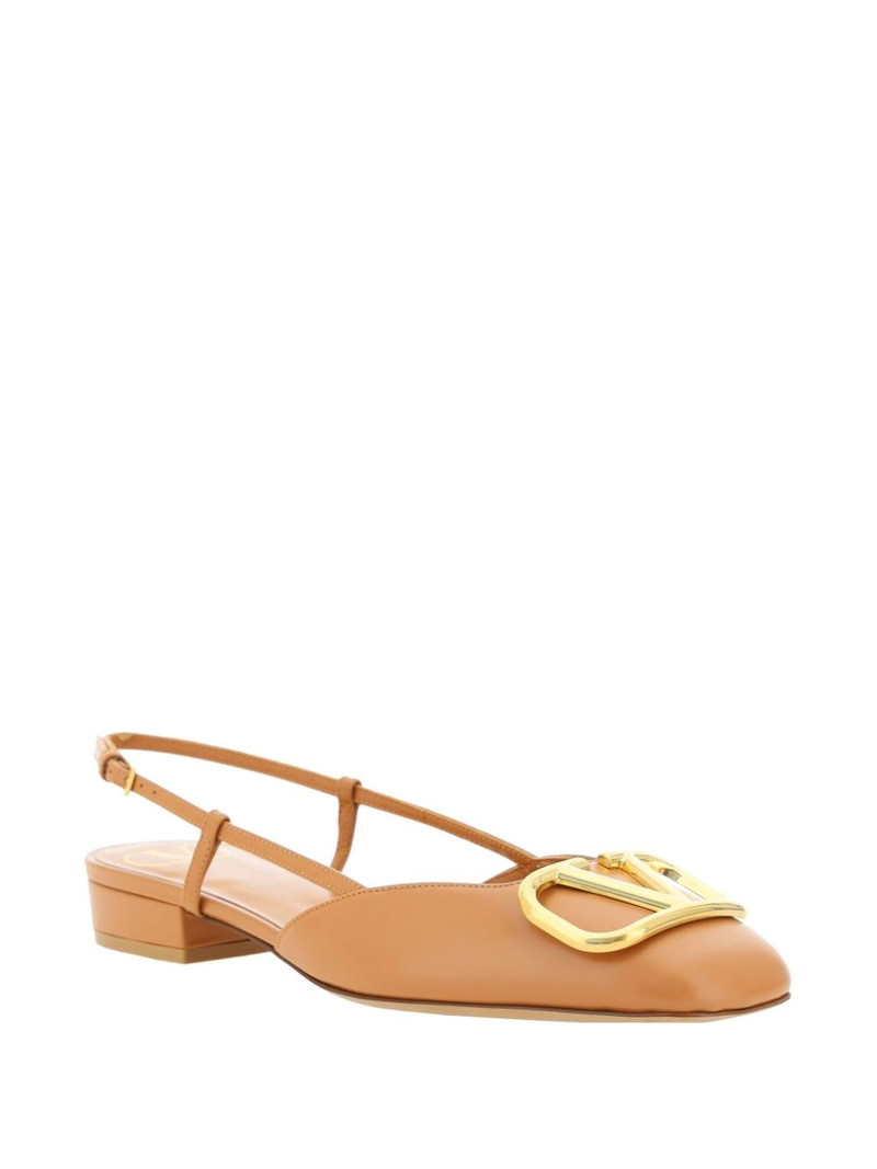 Valentino VLogo leather slingback ballerina shoes outlook