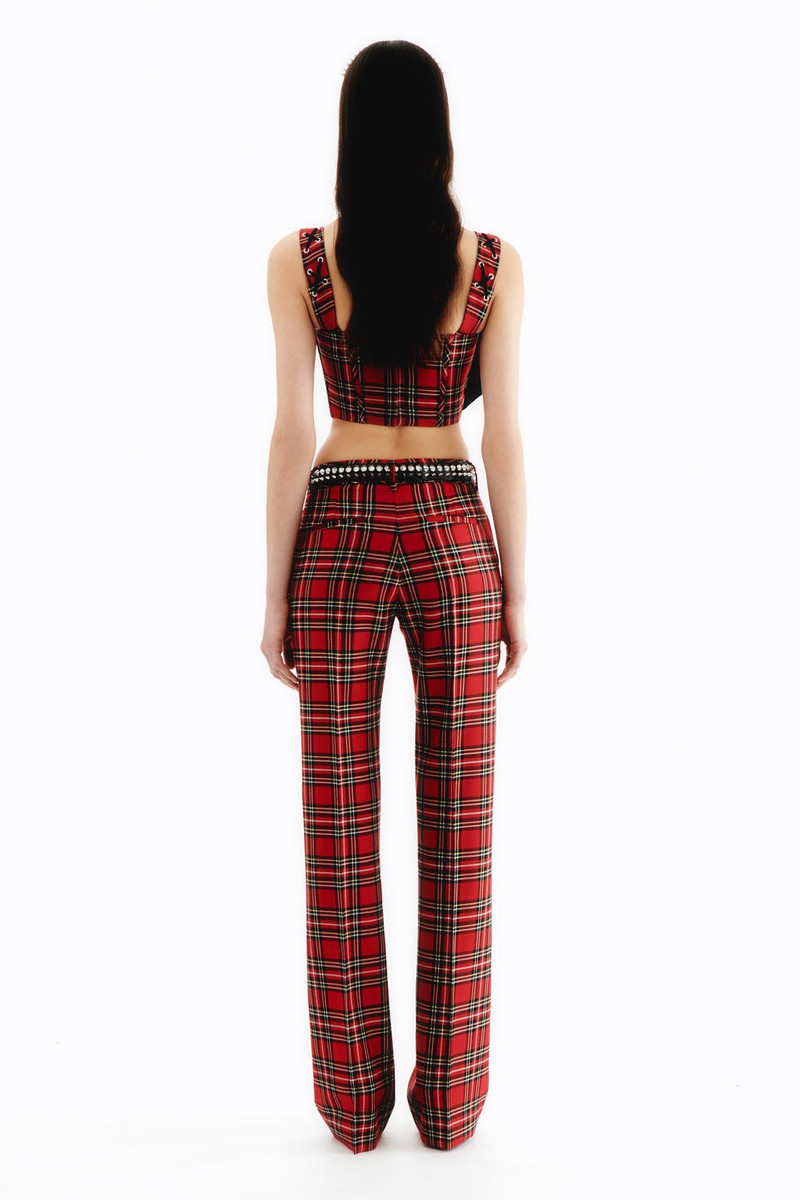 Alessandra Rich TARTAN WOOL TROUSERS outlook