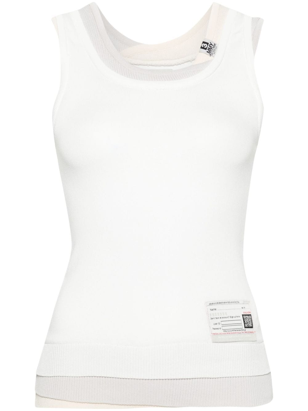 logo-patch layered tank top - 1
