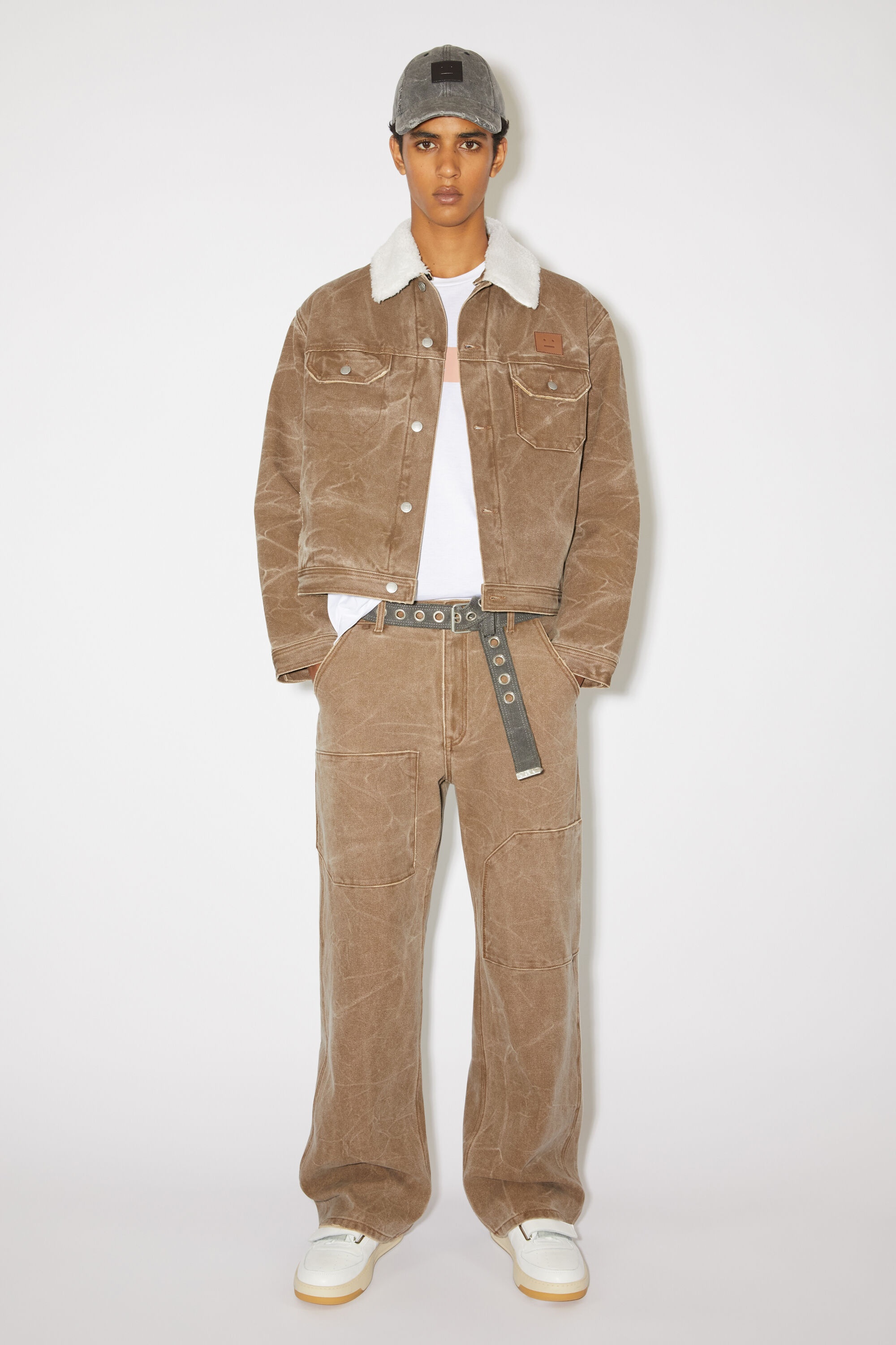 Patch canvas trousers - Toffee brown - 2