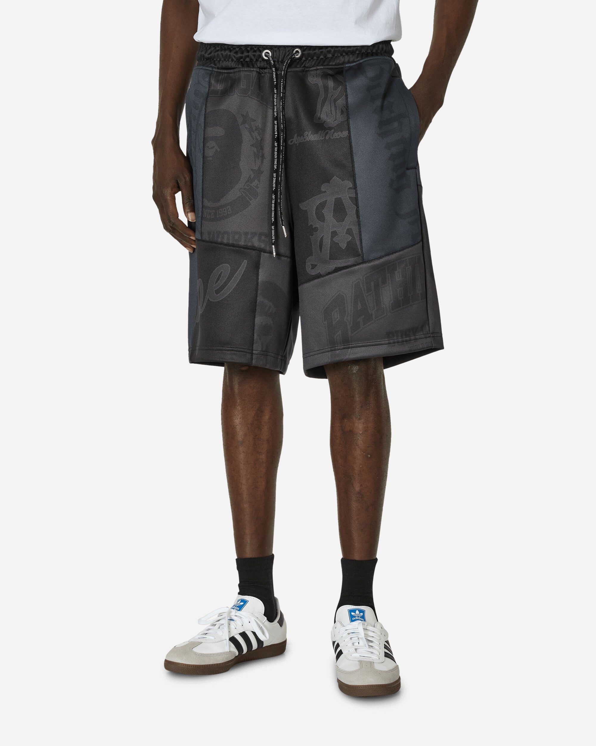 Patchwork Basketball Shorts Black - 1