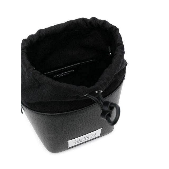 Black 5AC number patch bucket bag - 5