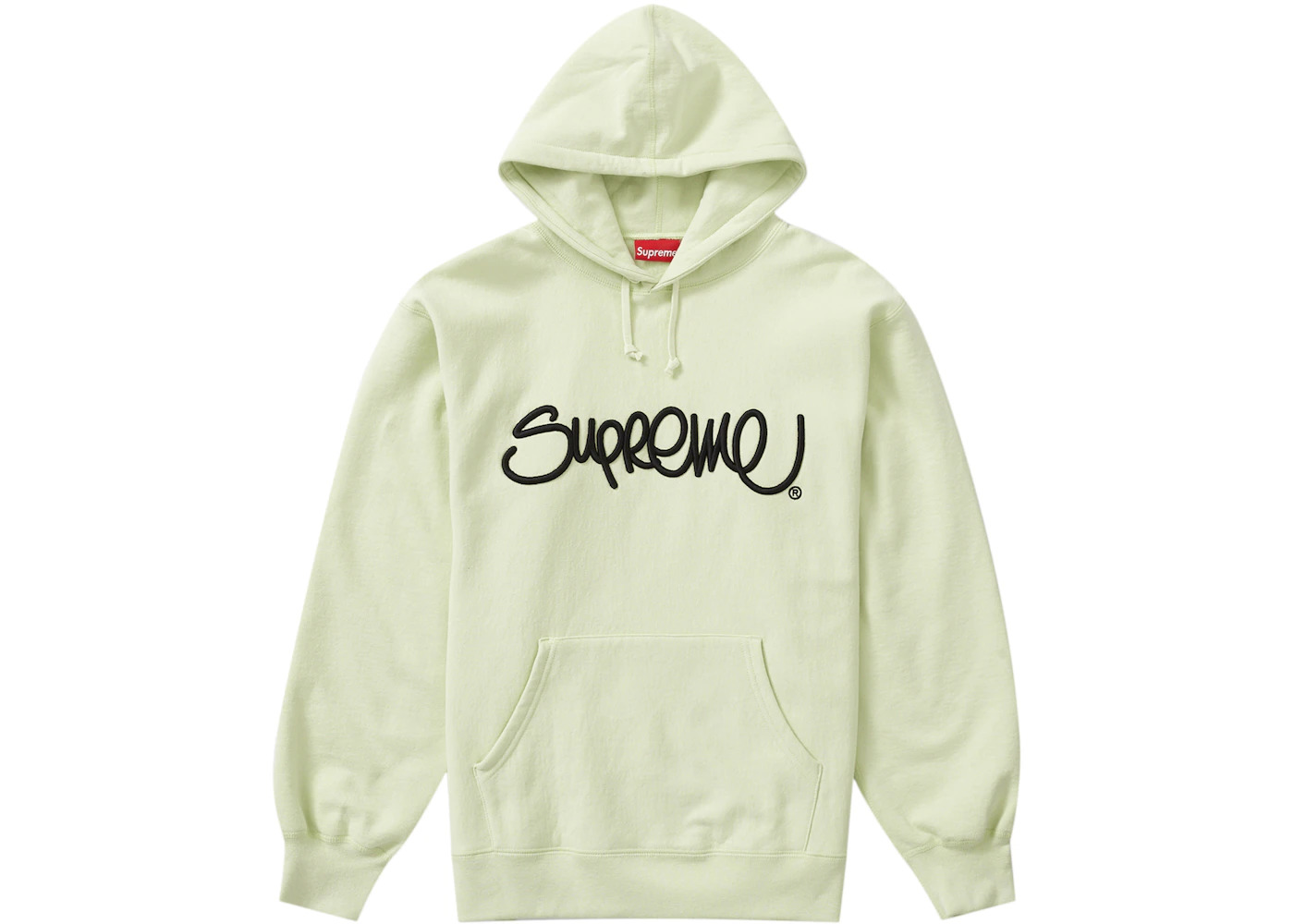 Supreme Raised Handstyle Hooded Sweatshirt Pale Green - 1