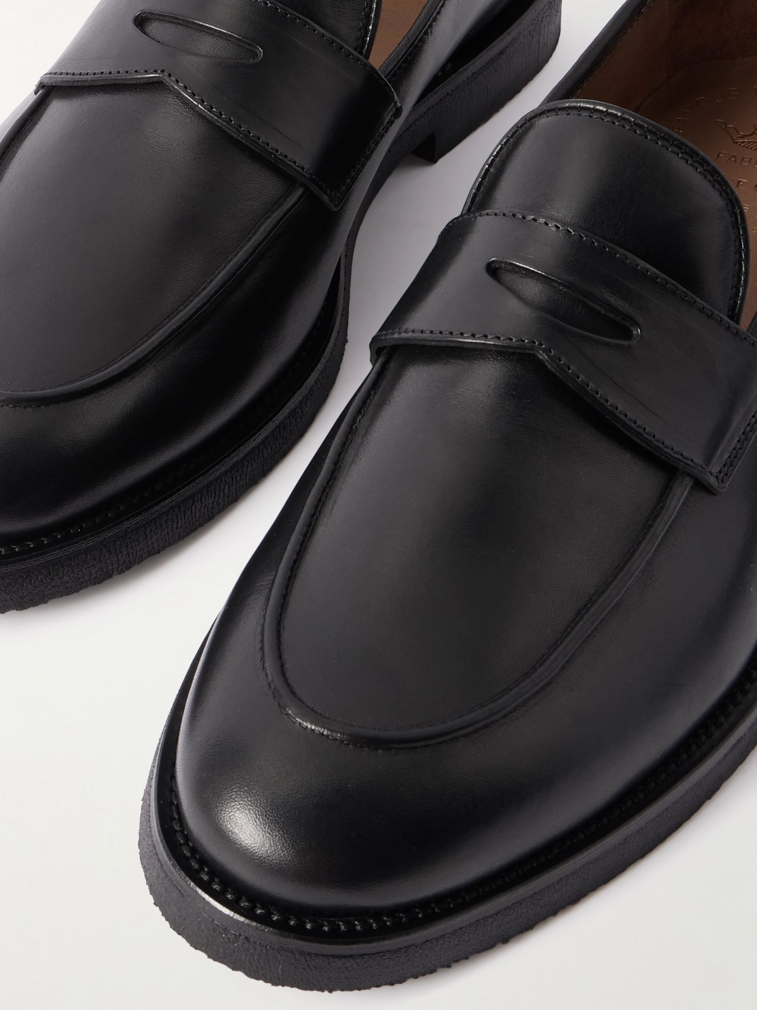 Opera Flexi 101 Leather Penny Loafers Black - 5