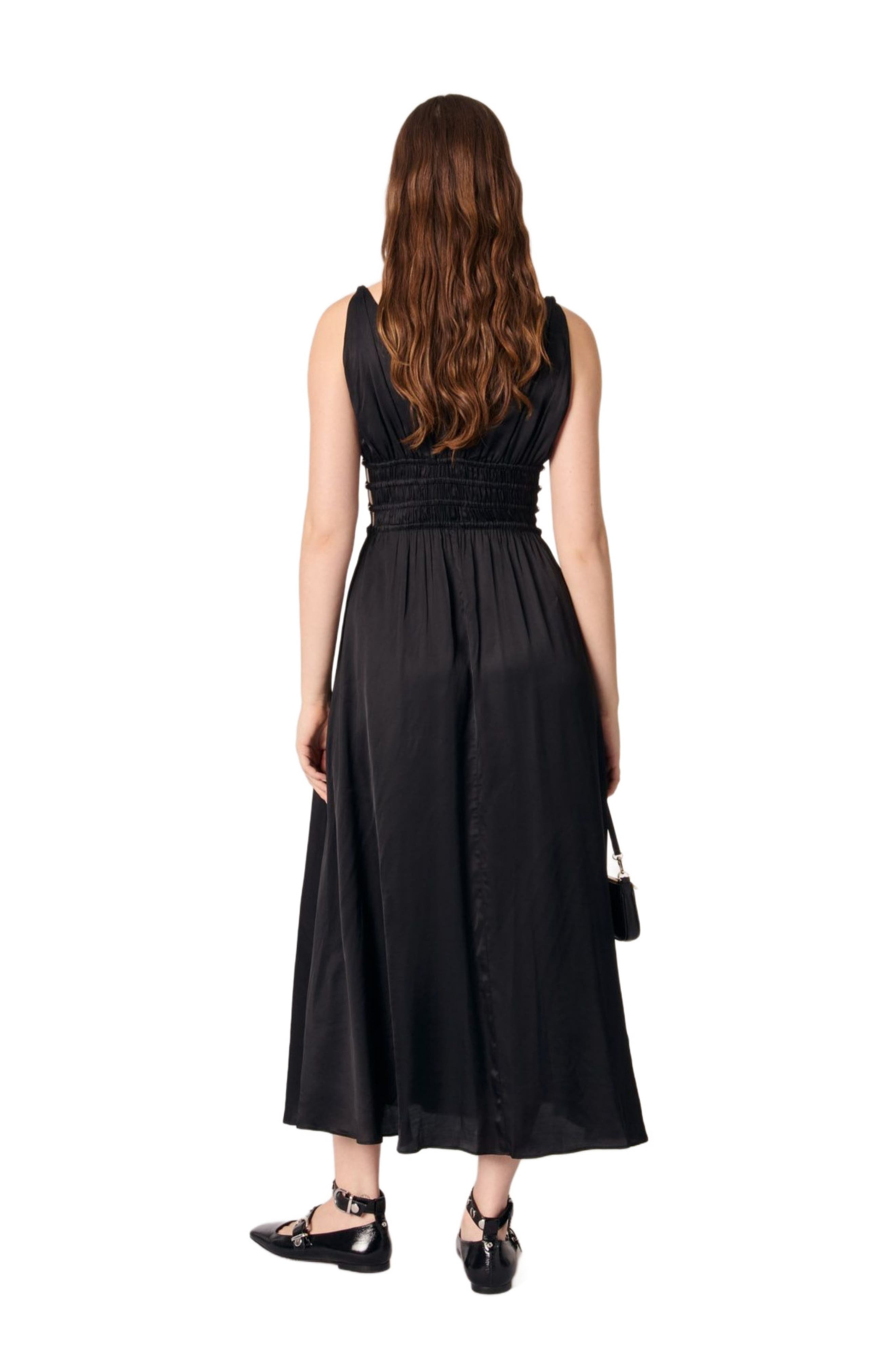 maje Openwork satin-effect dress in Black at Nordstrom - 2