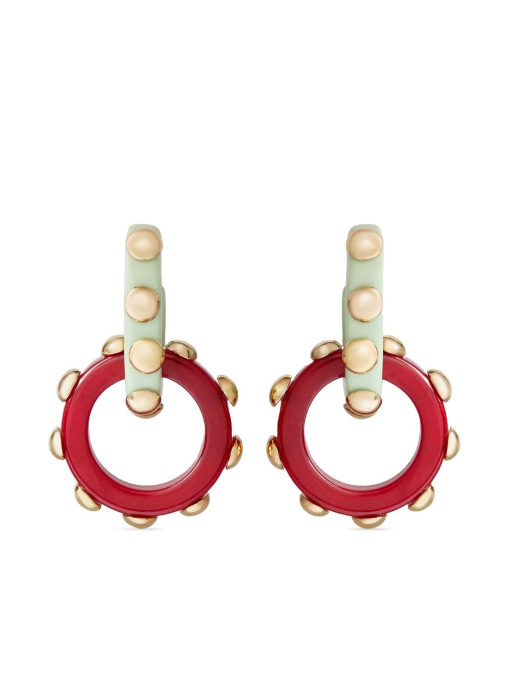 stud-embellished double hoops - 1