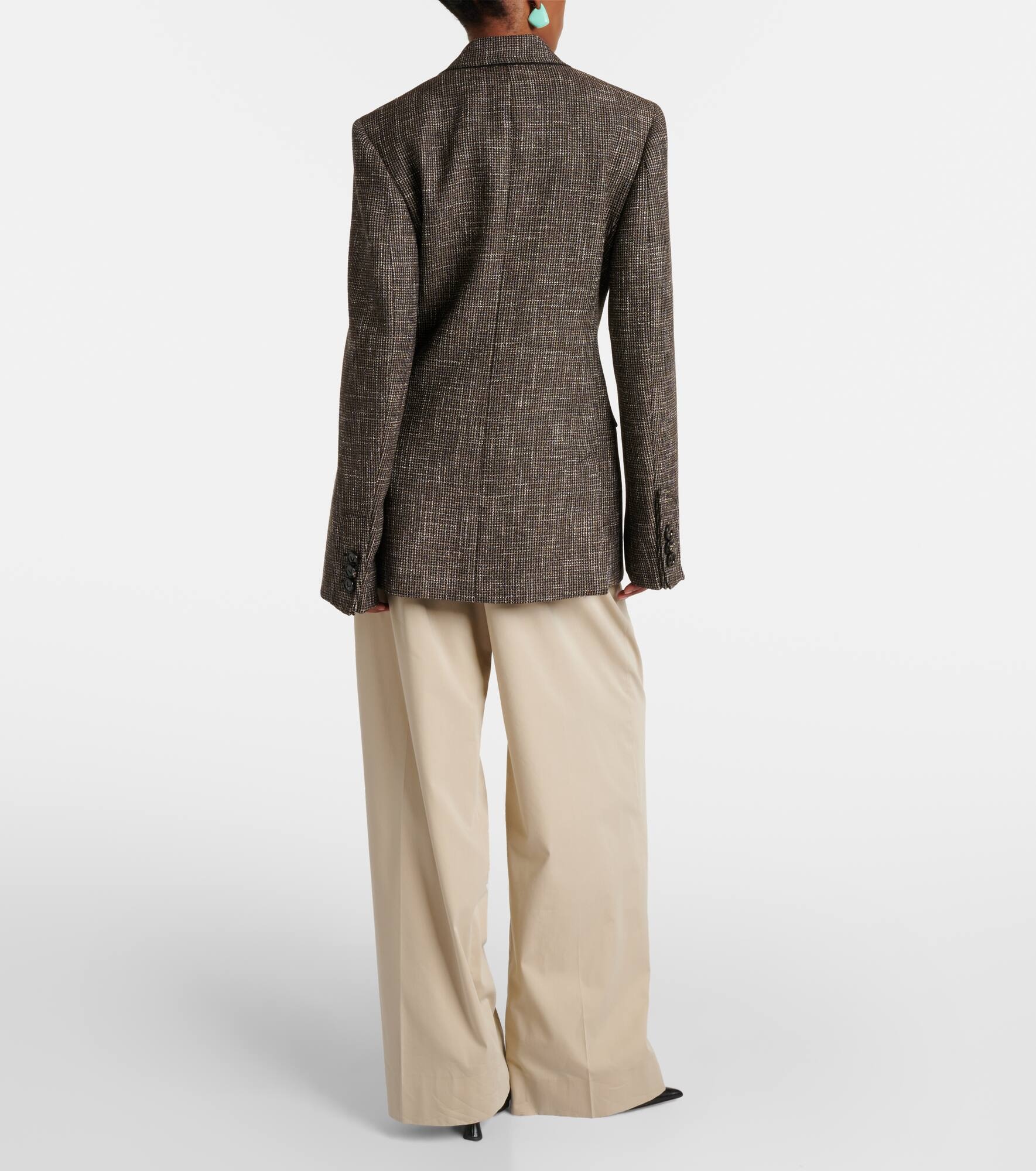 Wool and cotton-blend mouliné blazer - 3