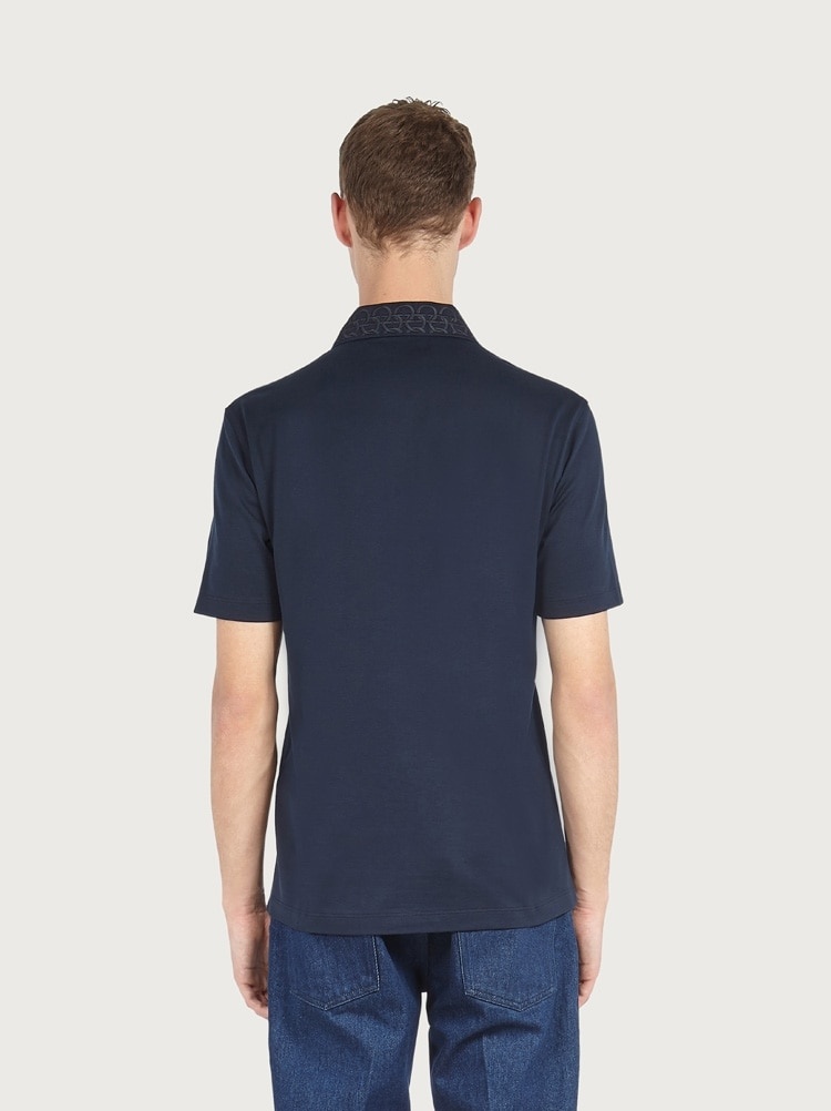 POLO WITH EMBROIDERED COLLAR - 3