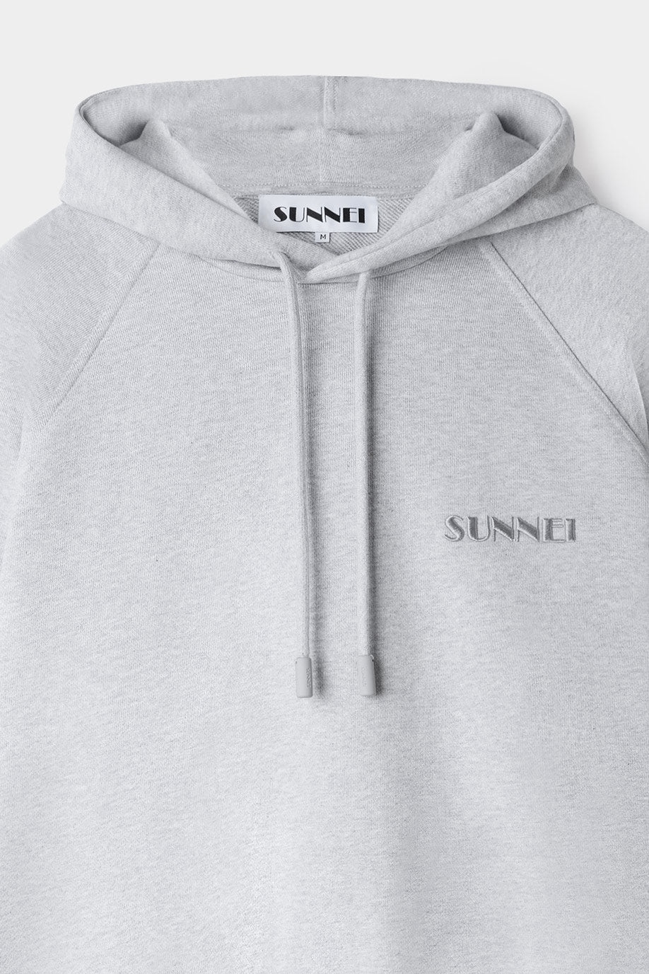 SMALL LOGO EMBROIDERED HOODIE / grey melange - 6