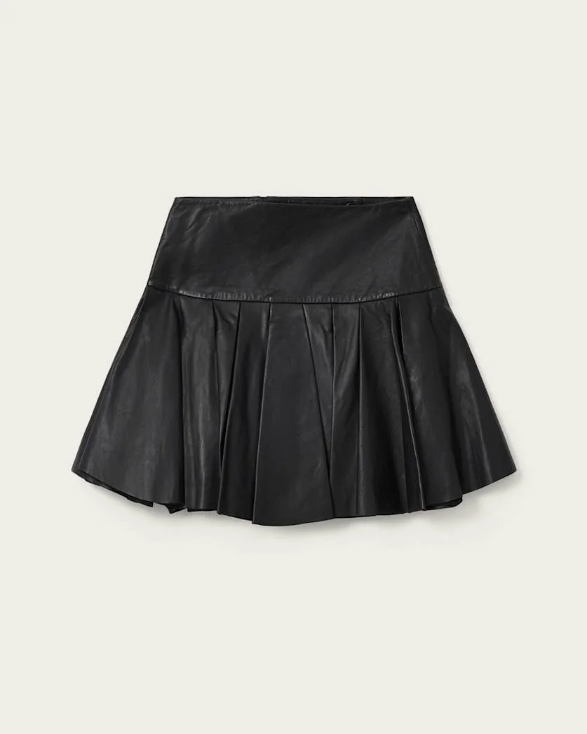 IRINA LEATHER MINI SKIRT - 1