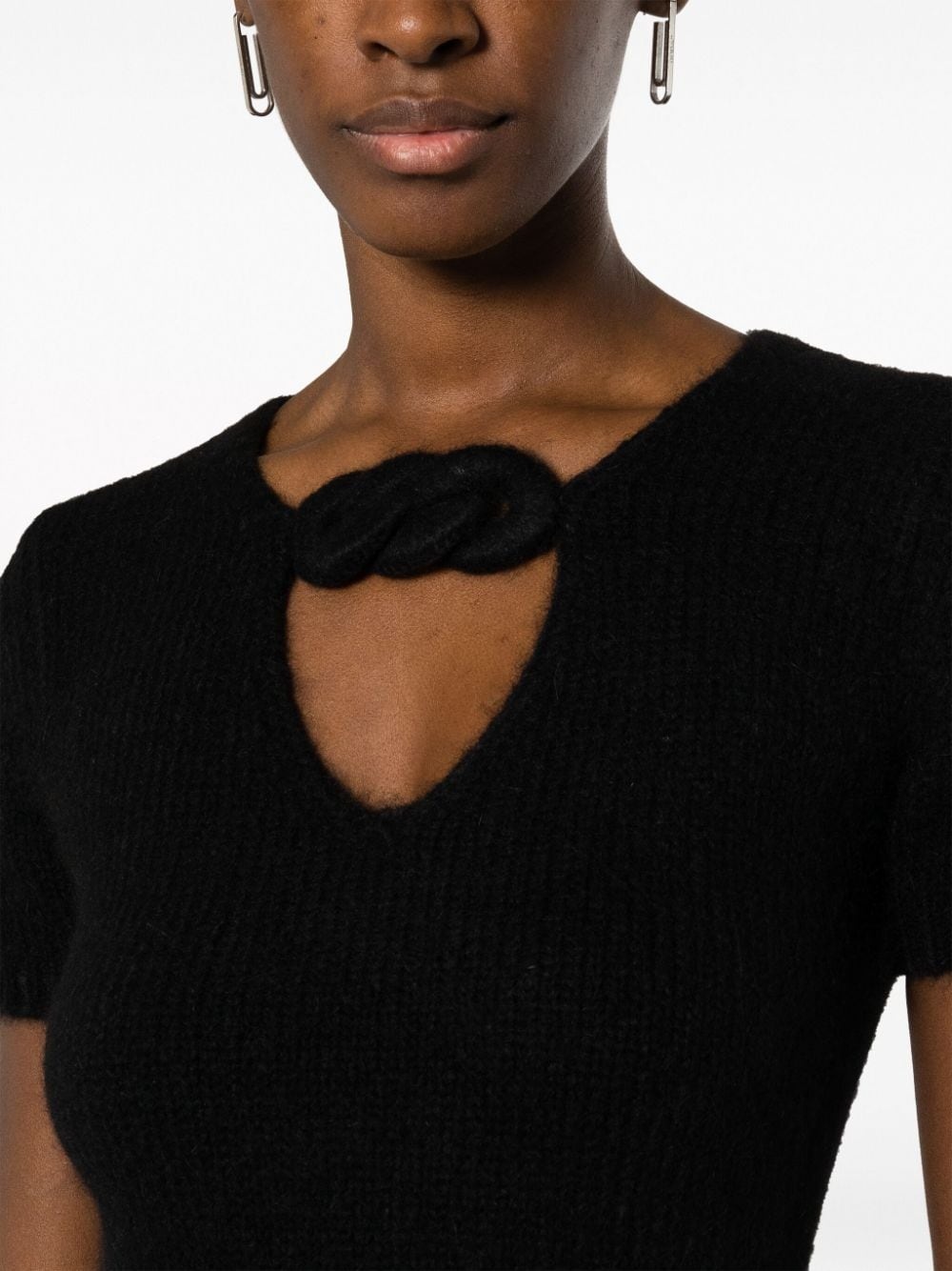 rope-detail knitted minidress - 5