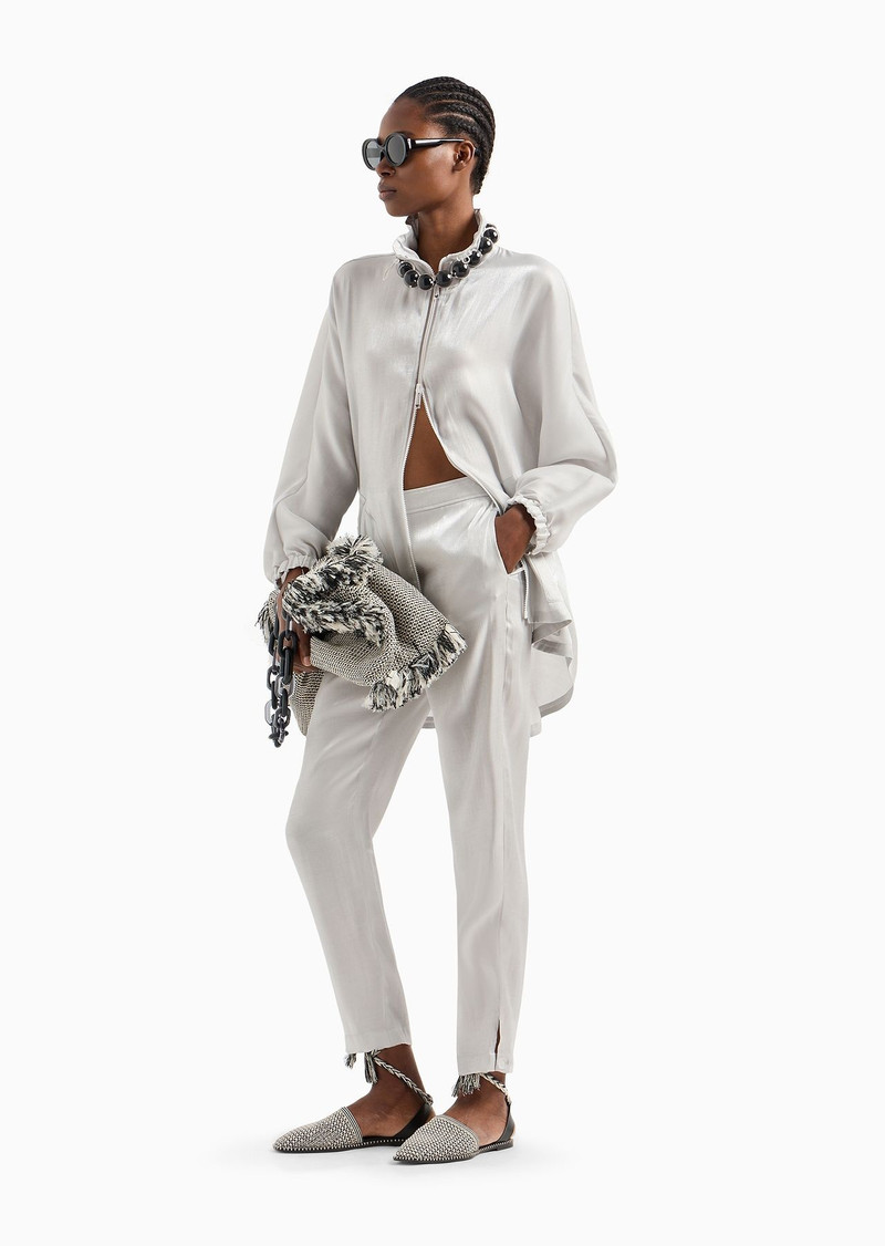 EMPORIO ARMANI Elasticated-waist trousers in trilobel fabric outlook