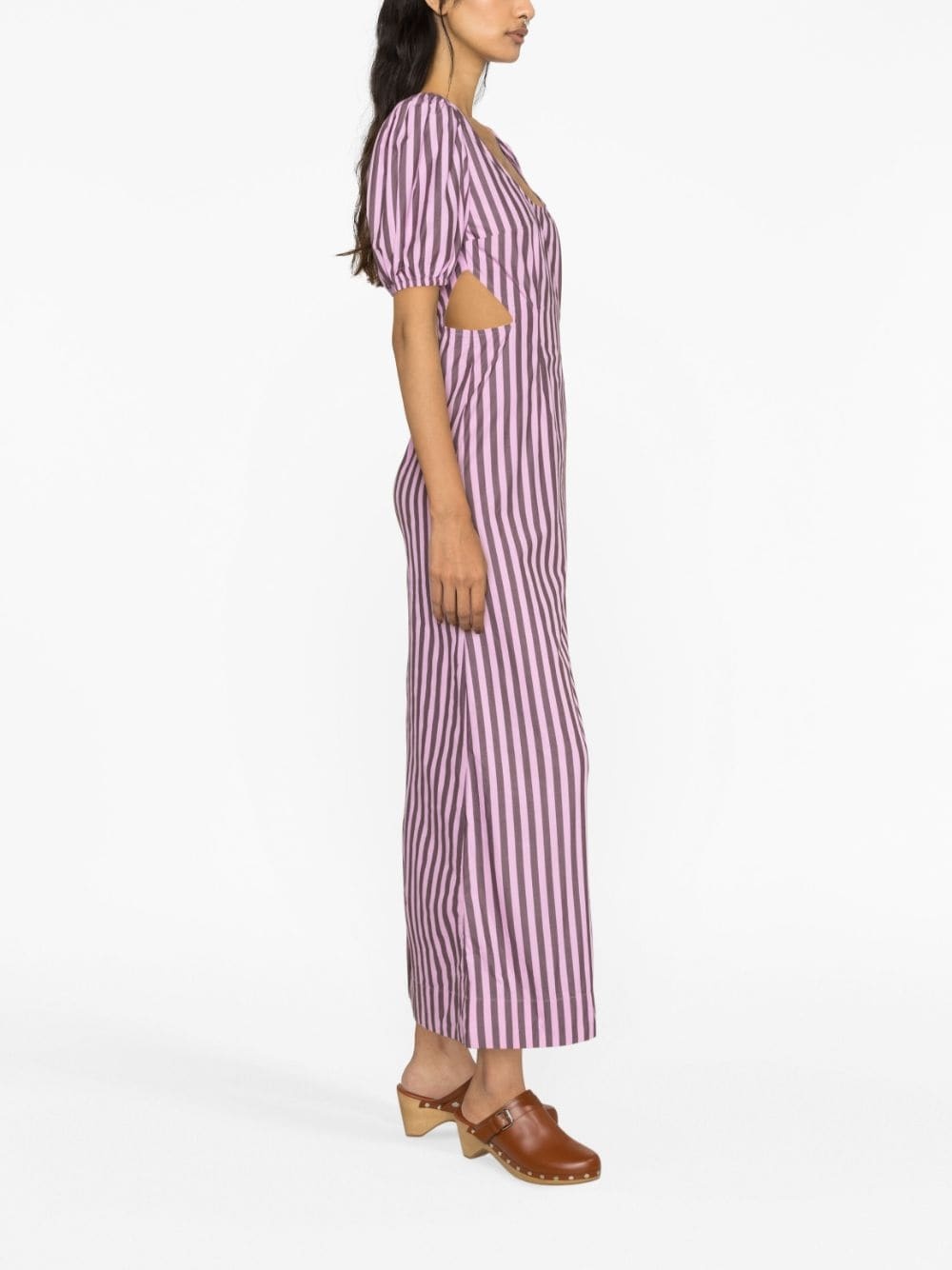 striped cut-out organic cotton dress - 2
