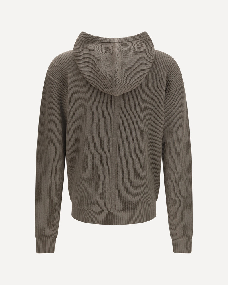 Rick Owens Ribbed Virgin Wool Knit Hoodie outlook
