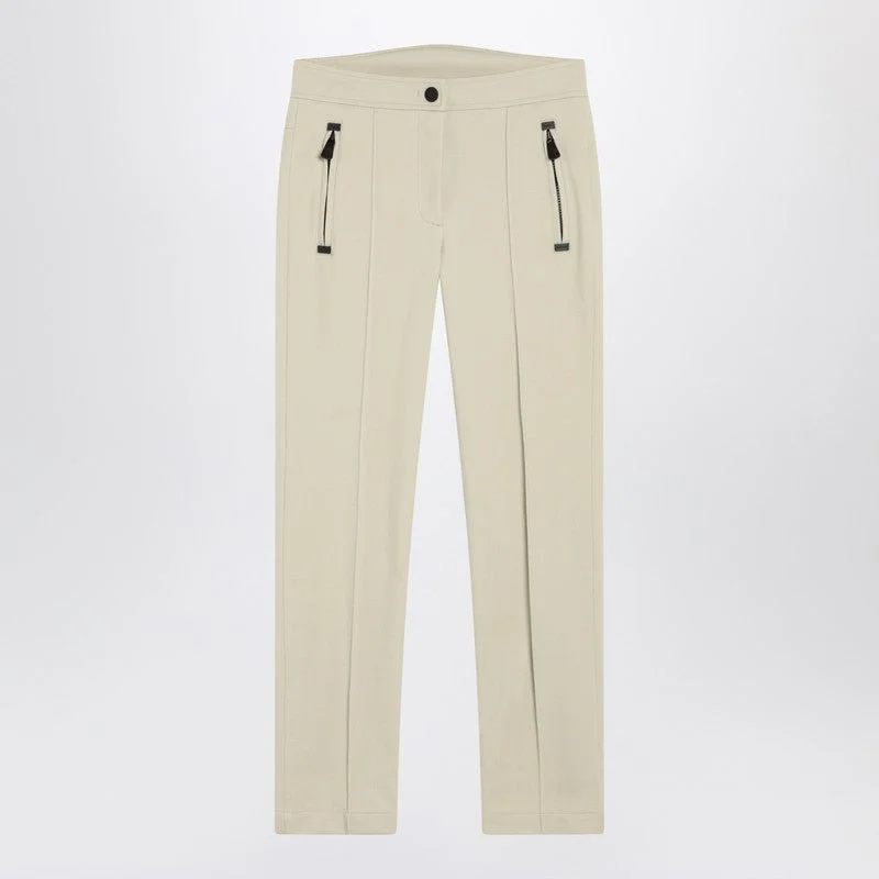 Moncler Grenoble Ivory Slim Trousers In Gore-Tex Women - 1