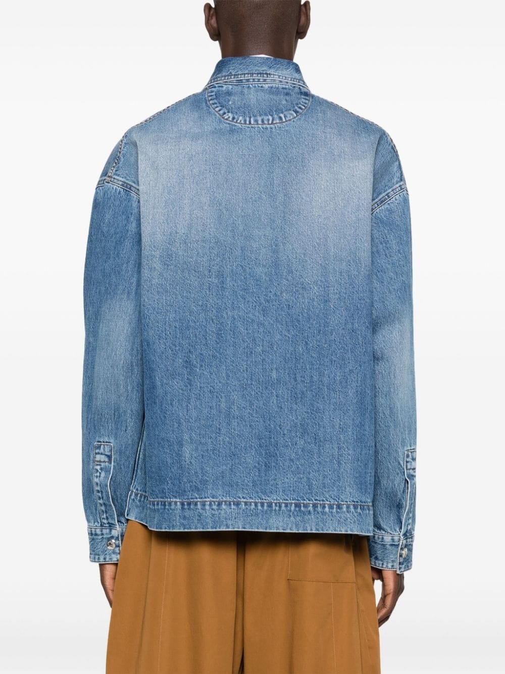 La chemise logo-embroidered denim shirt - 4