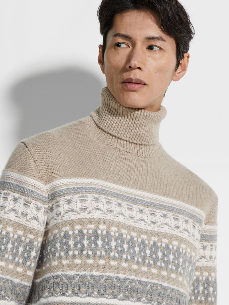 ZEGNA LIGHT TAUPE OASI CASHMERE TURTLENECK outlook