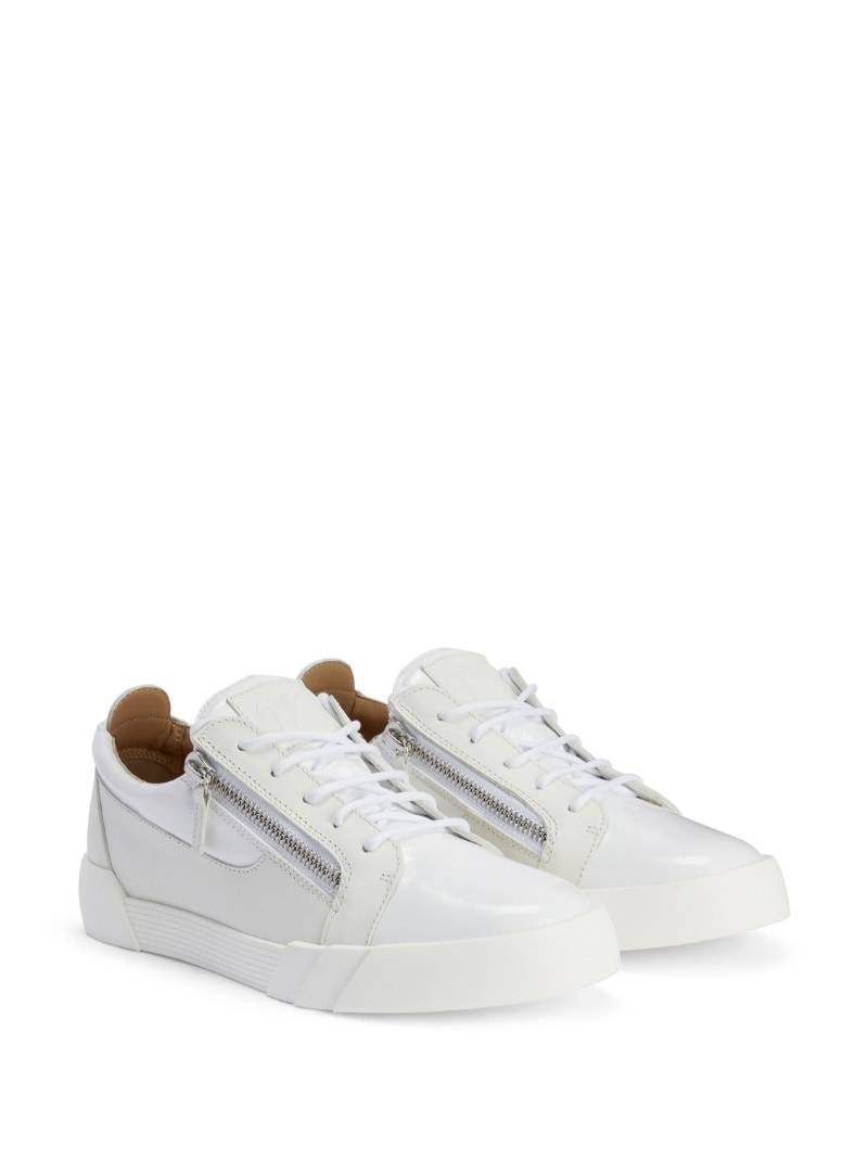 zip-up leather sneakers - 2