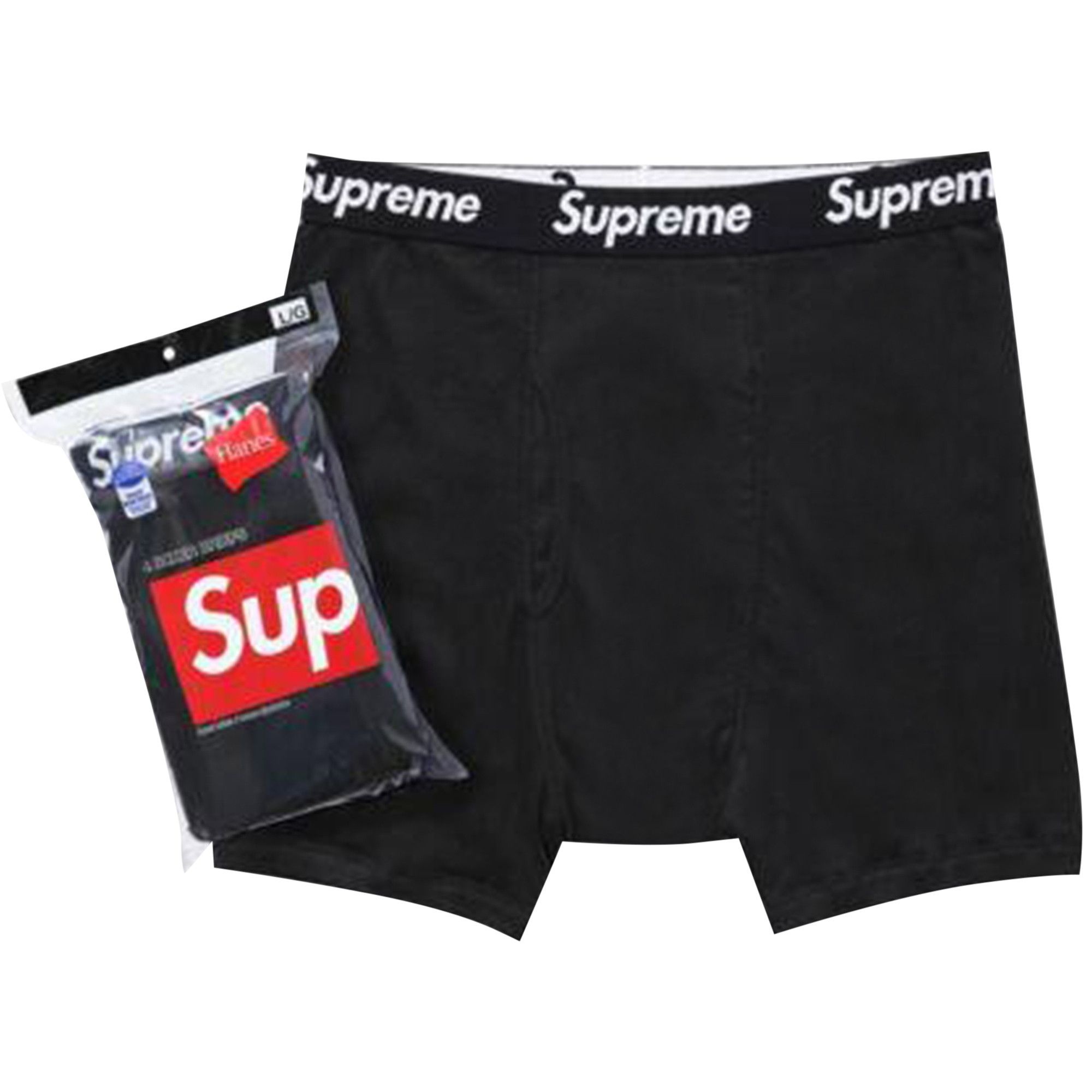 Supreme Hanes Boxer Briefs (4 Pack) 'Black' - 1