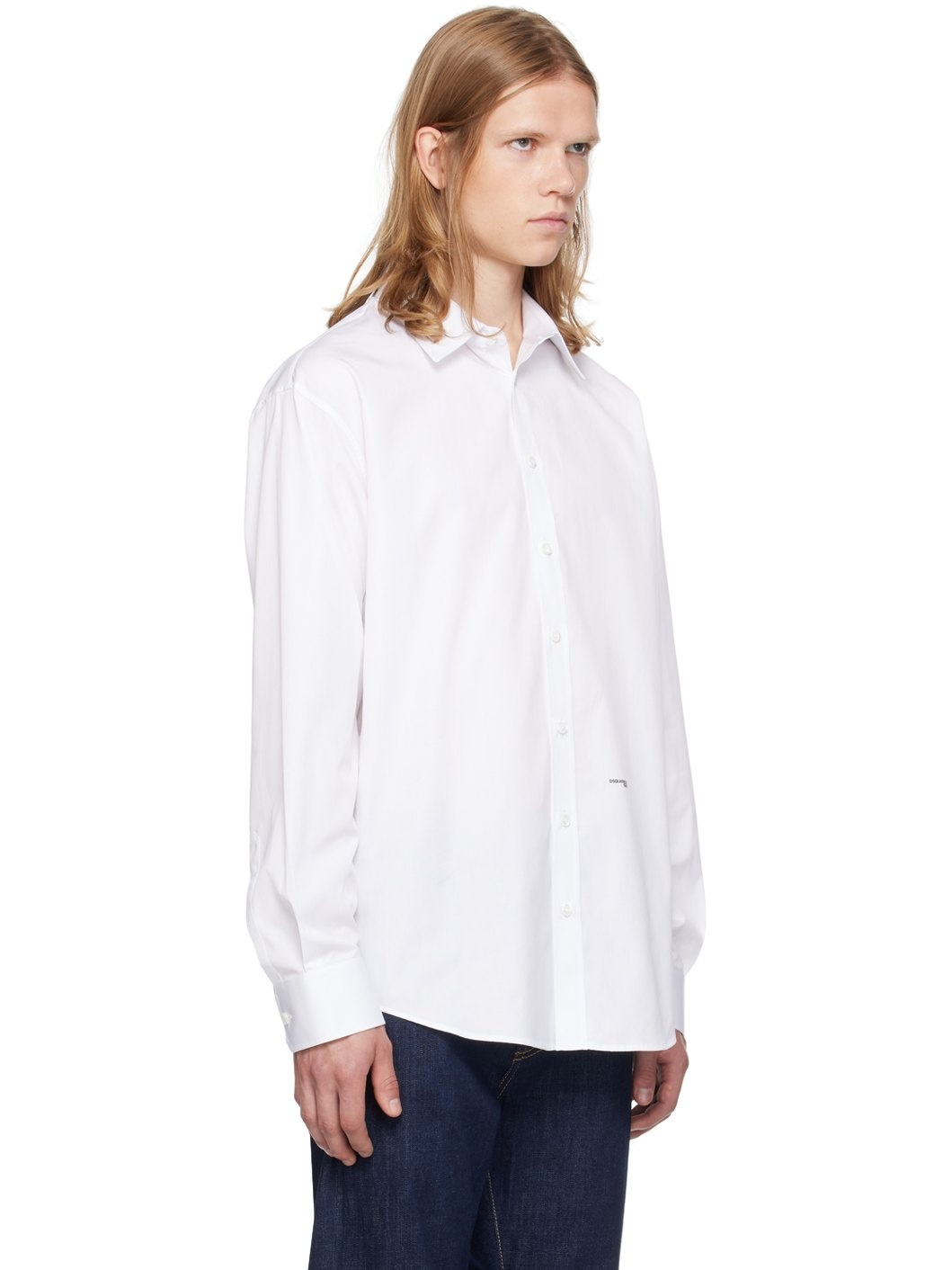 White Drop Shoulder Shirt - 2