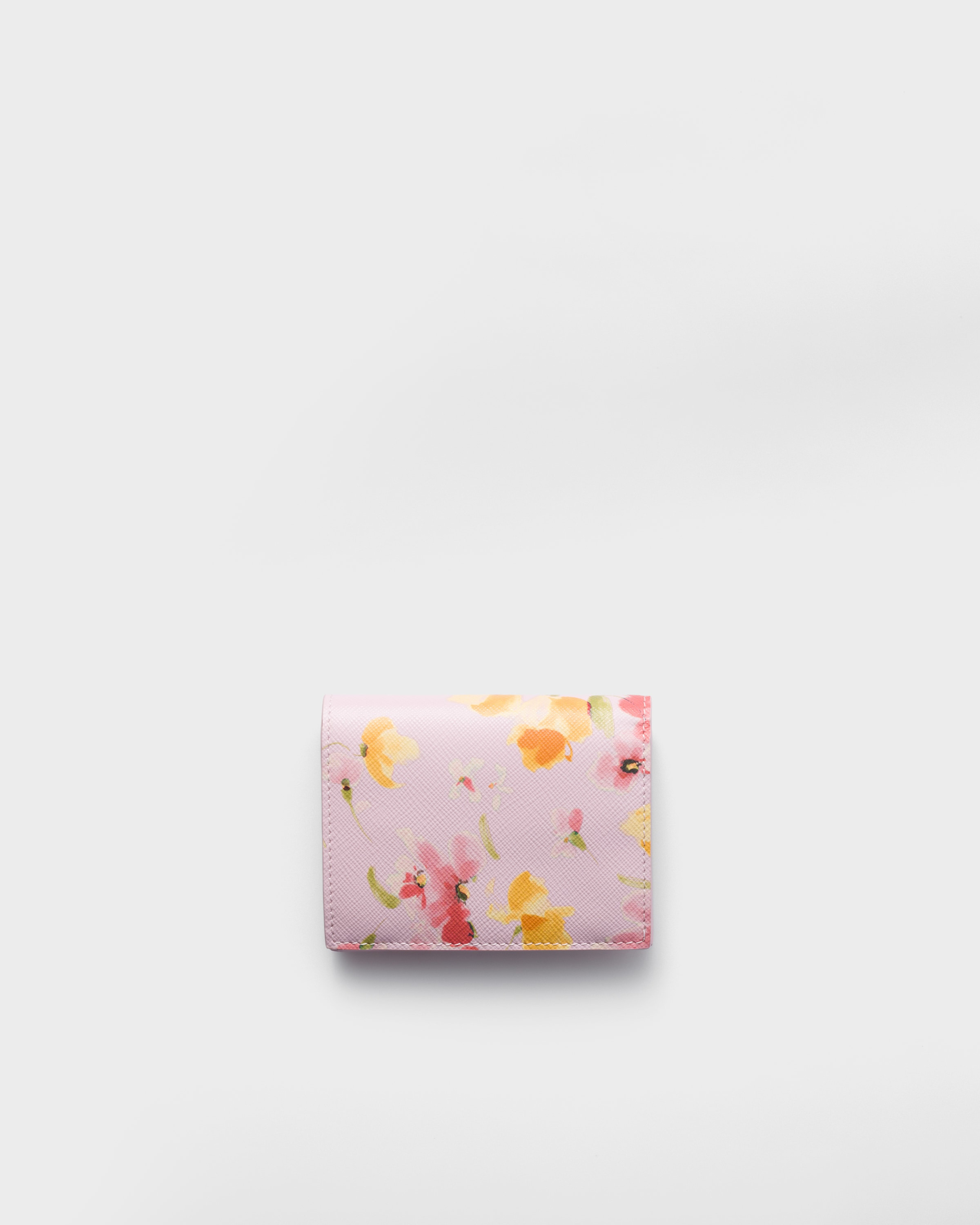 Small floral-print Saffiano leather wallet - 3