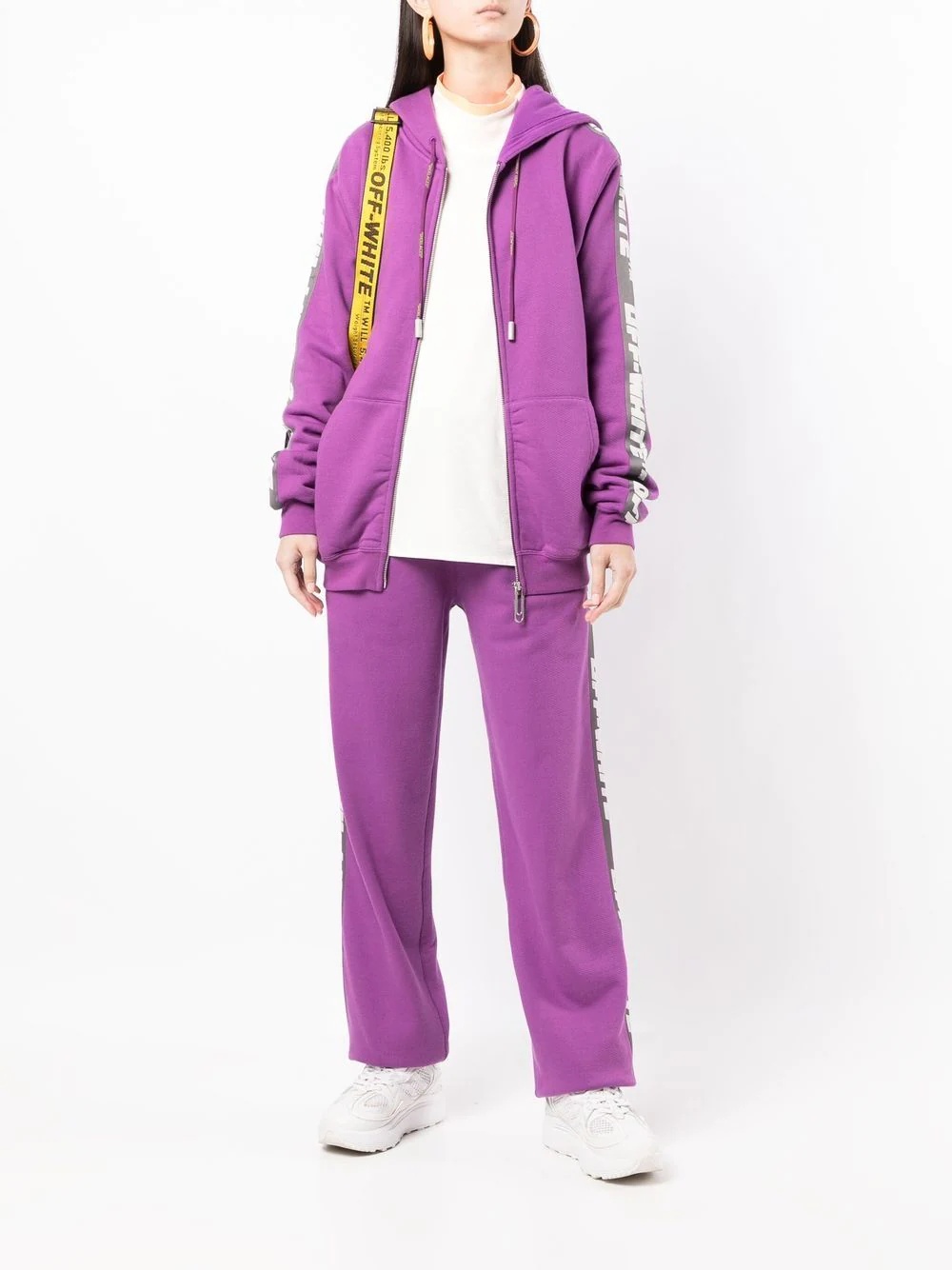 logo-tape cotton track pants - 2