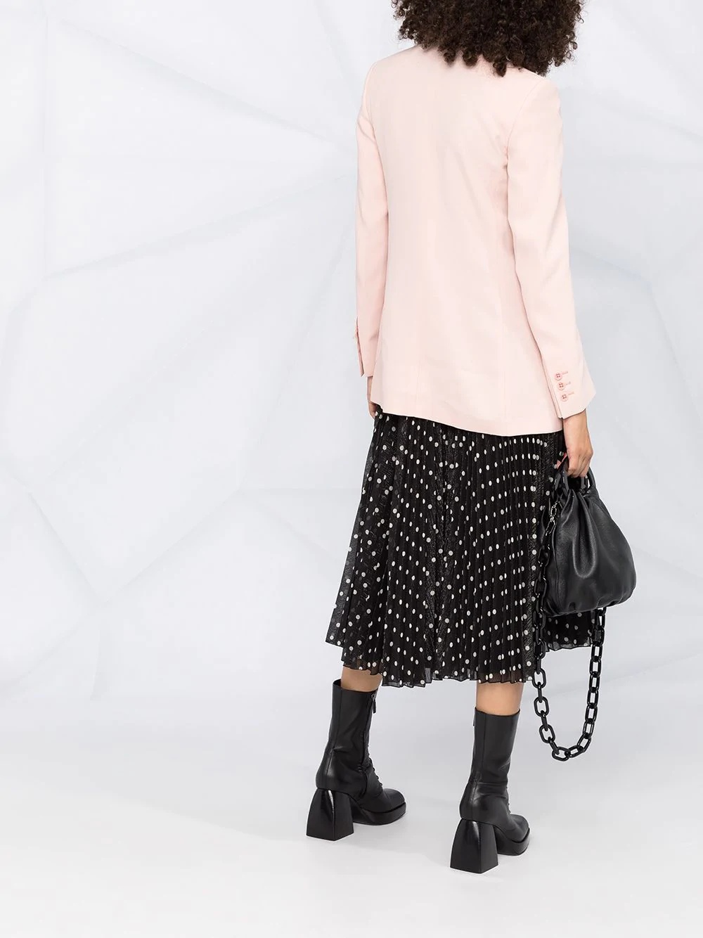 polka-dot pleated midi skirt - 4