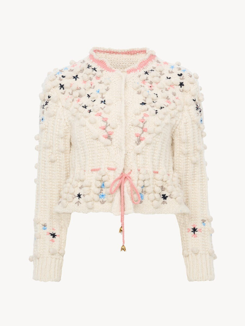 CROPPED FITTED CARDIGAN IN A WOOL KNIT 1