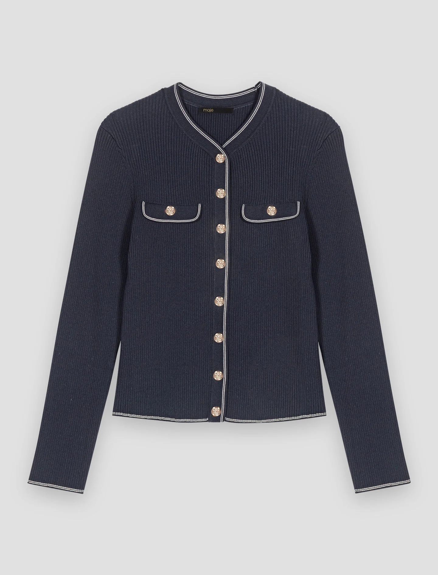 Ribbed knit cardigan - 1