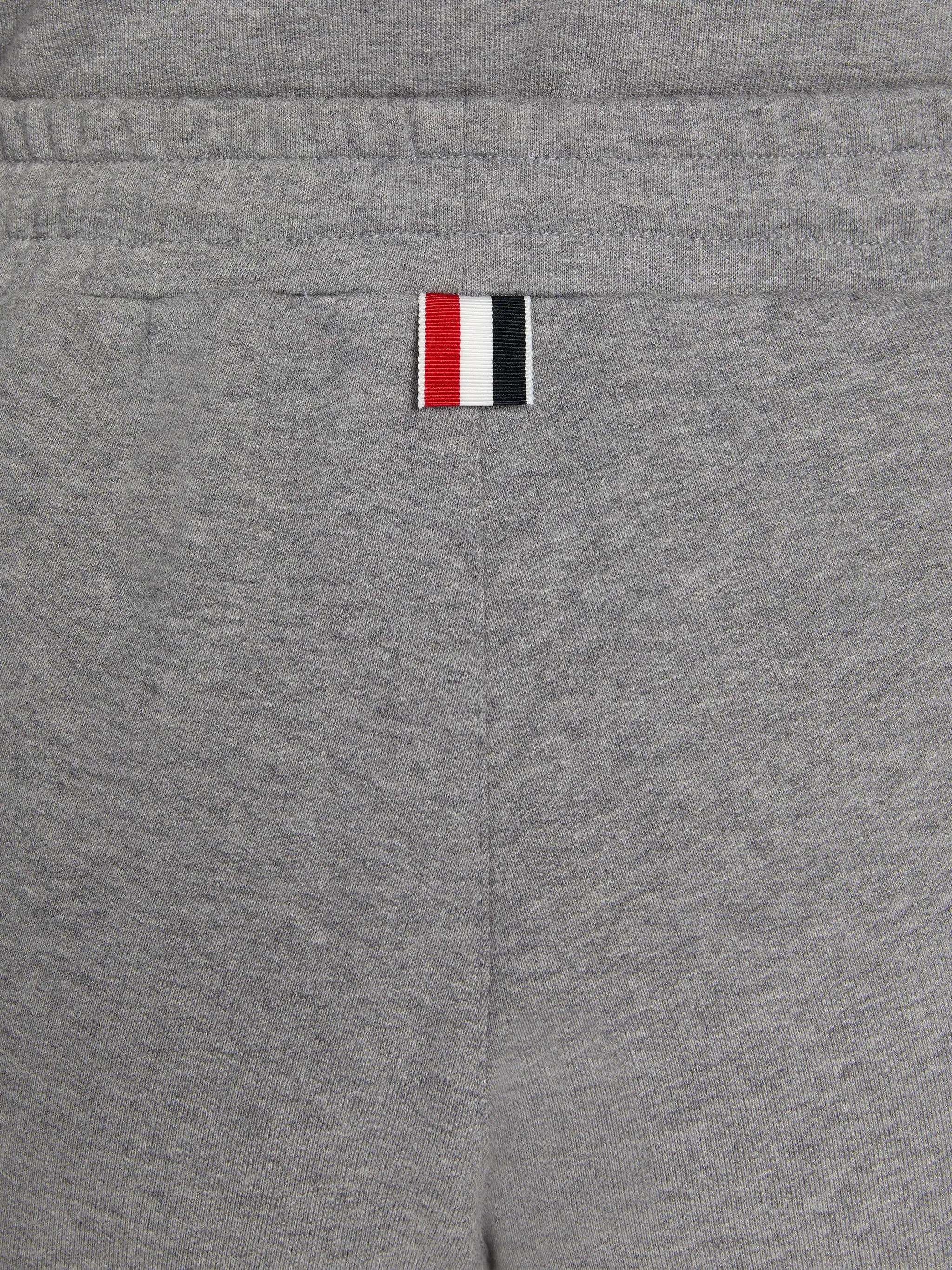Medium Grey Cotton Loopback Contrast Stripe Framing Mid-thigh Shorts - 6