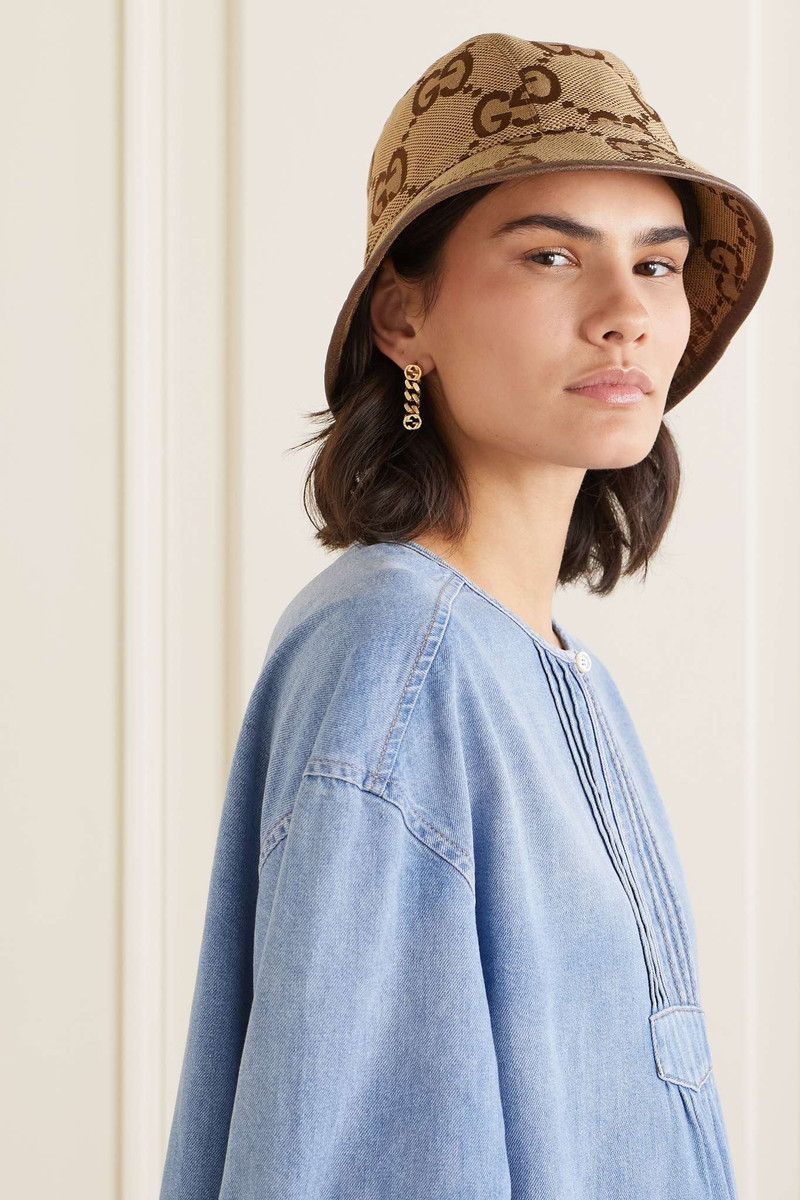 GUCCI Cotton-blend canvas-jacquard bucket hat outlook
