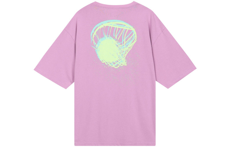 Jordan Air Jordan Flight Essentials Washed Basketball Sports Printing Round Neck Short Sleeve Purple CZ8064 outlook
