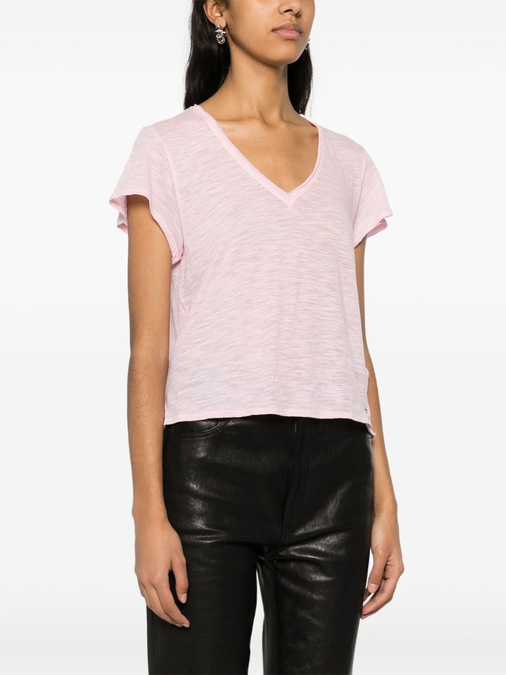 semi-sheer slub T-shirt - 3