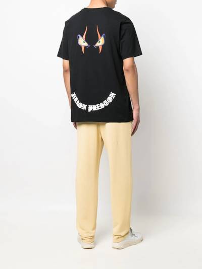 Heron Preston flaming skull-print cotton T-shirt outlook