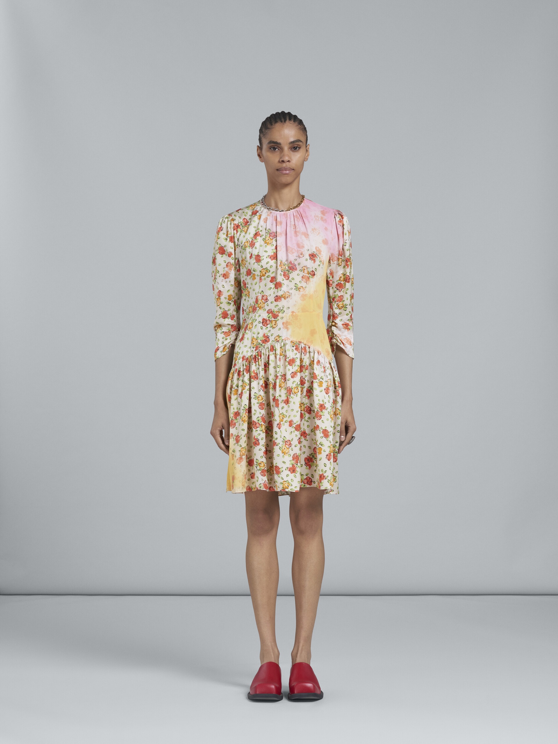 DAYBREAK SATIN PRINT SHORT DRESS - 2