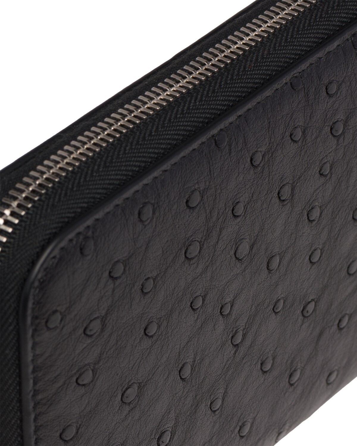 Ostrich Leather Zip Around Wallet - 5