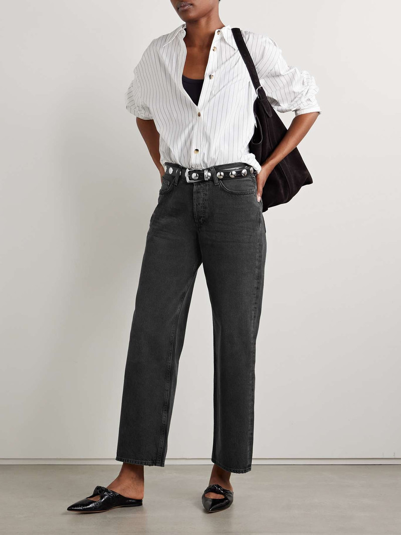 AGOLDE V-Waist Baggy mid-rise straight-leg jeans Black outlook