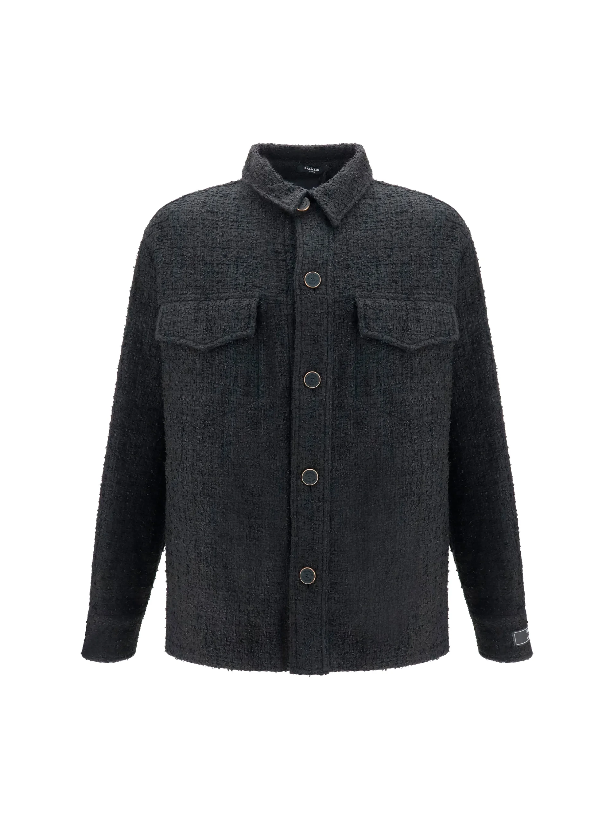 Balmain Men Tweed Overshirt W/ Pockets - 1