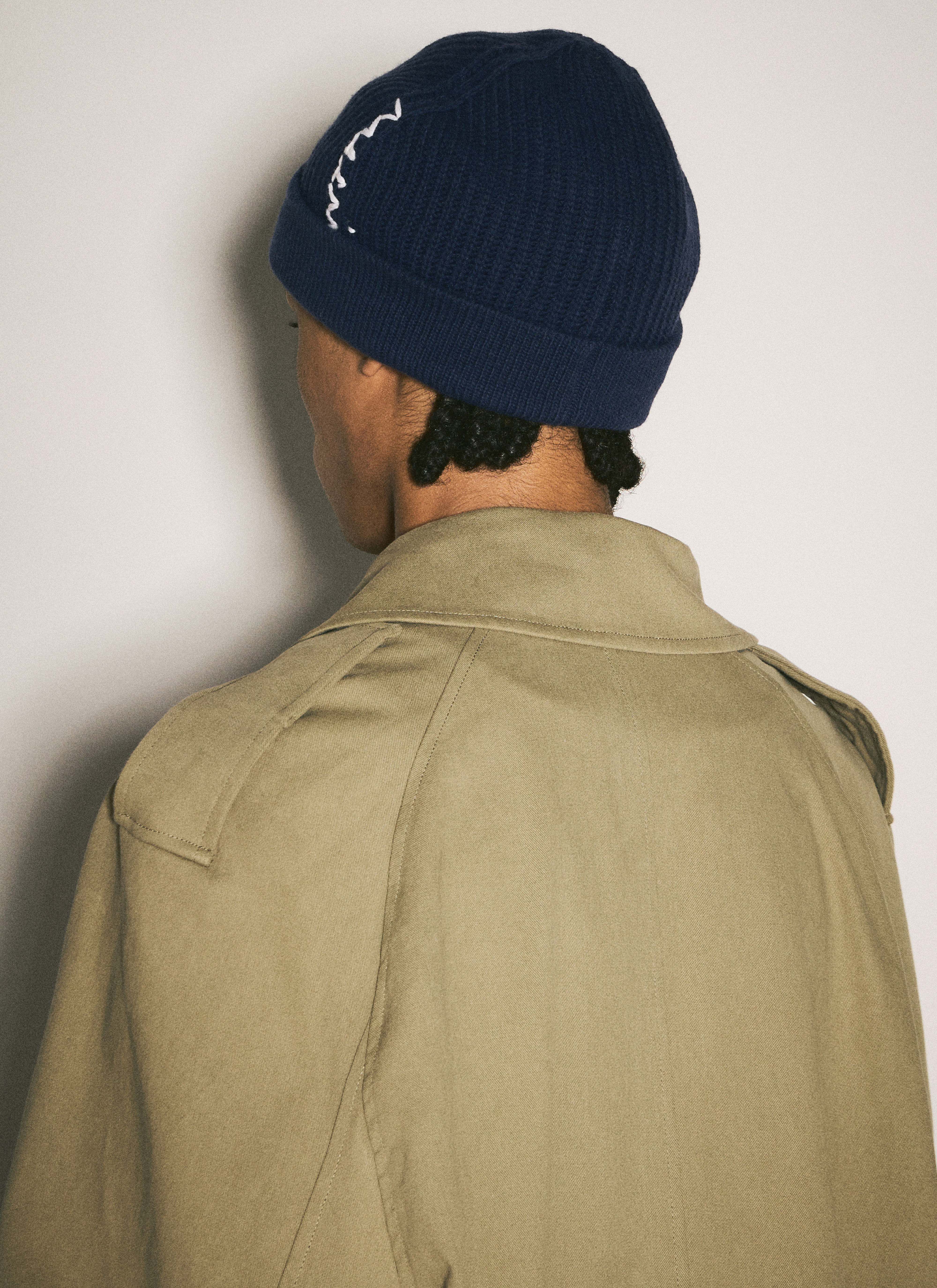 Hand-Embroidered Logo Beanie Hat - 5