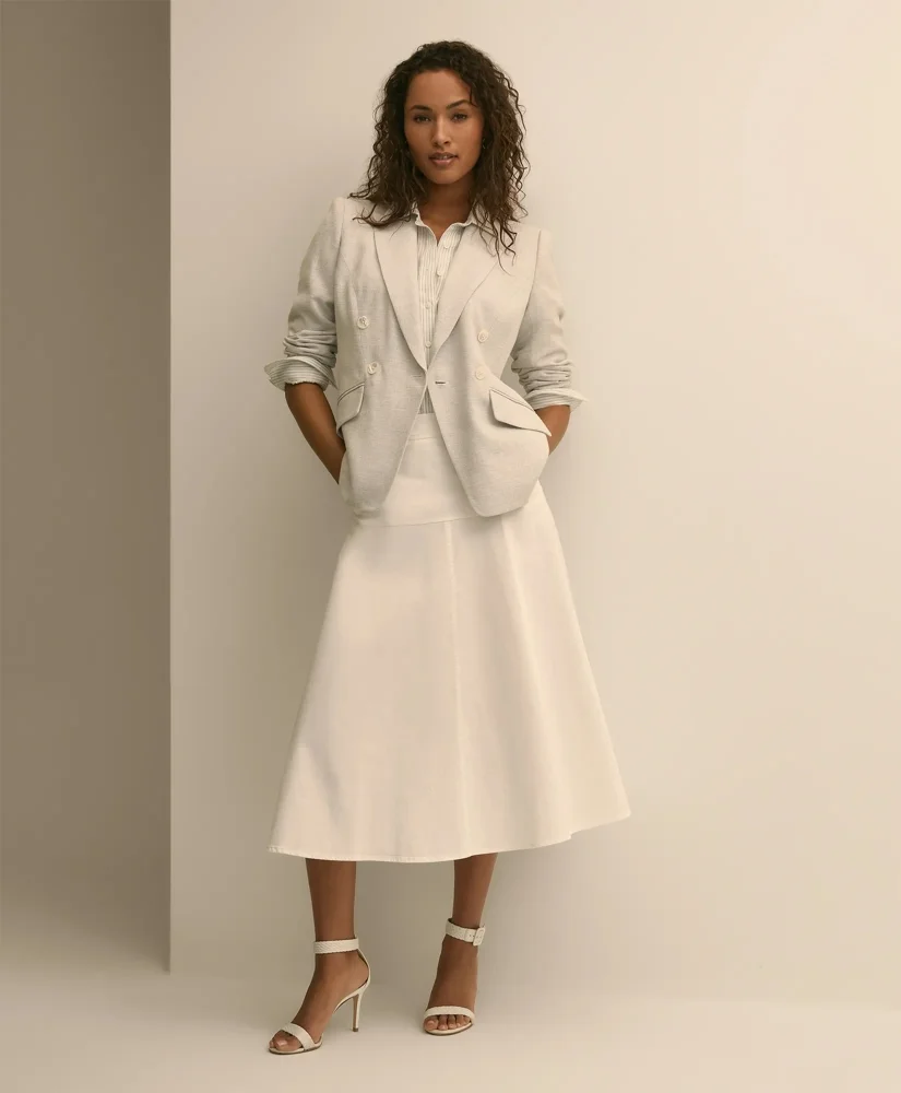 Cotton Sateen A-Line Skirt - 1