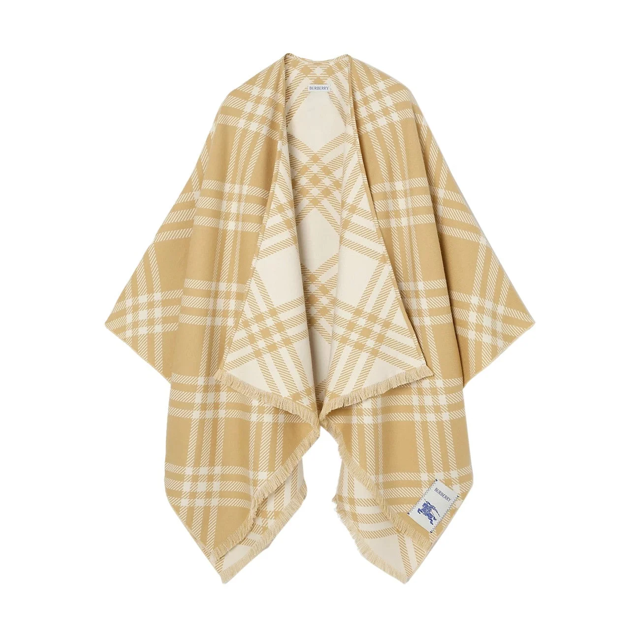 Burberry Women Wool, Silk And Cashmere Check Cape - 1