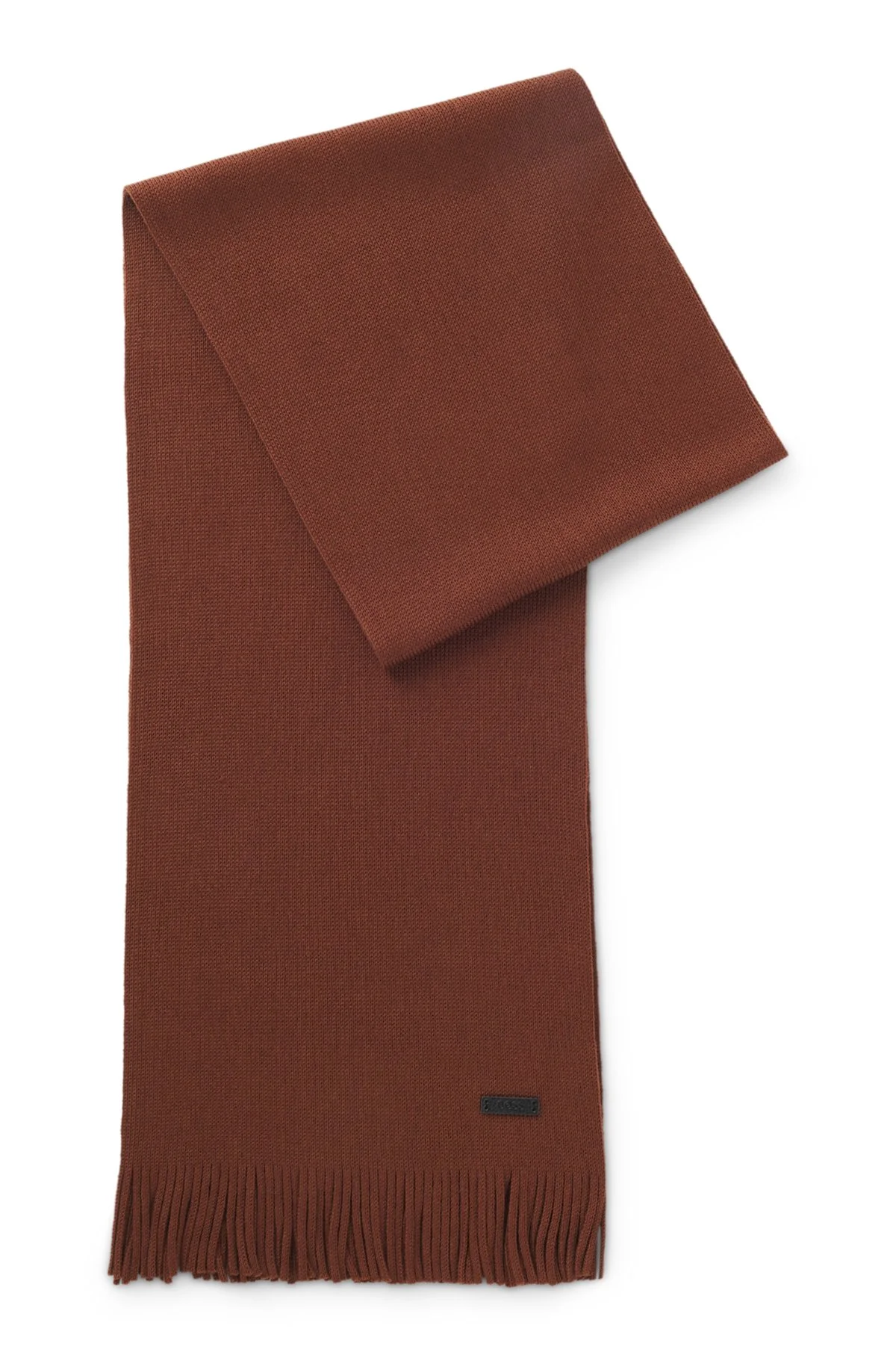KNIT SCARF IN VIRGIN WOOL WITH LOGO DETAIL - 1