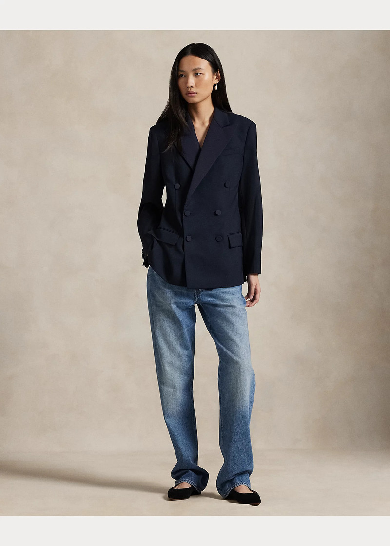 Double-Breasted Silk-Lapel Wool Blazer 3