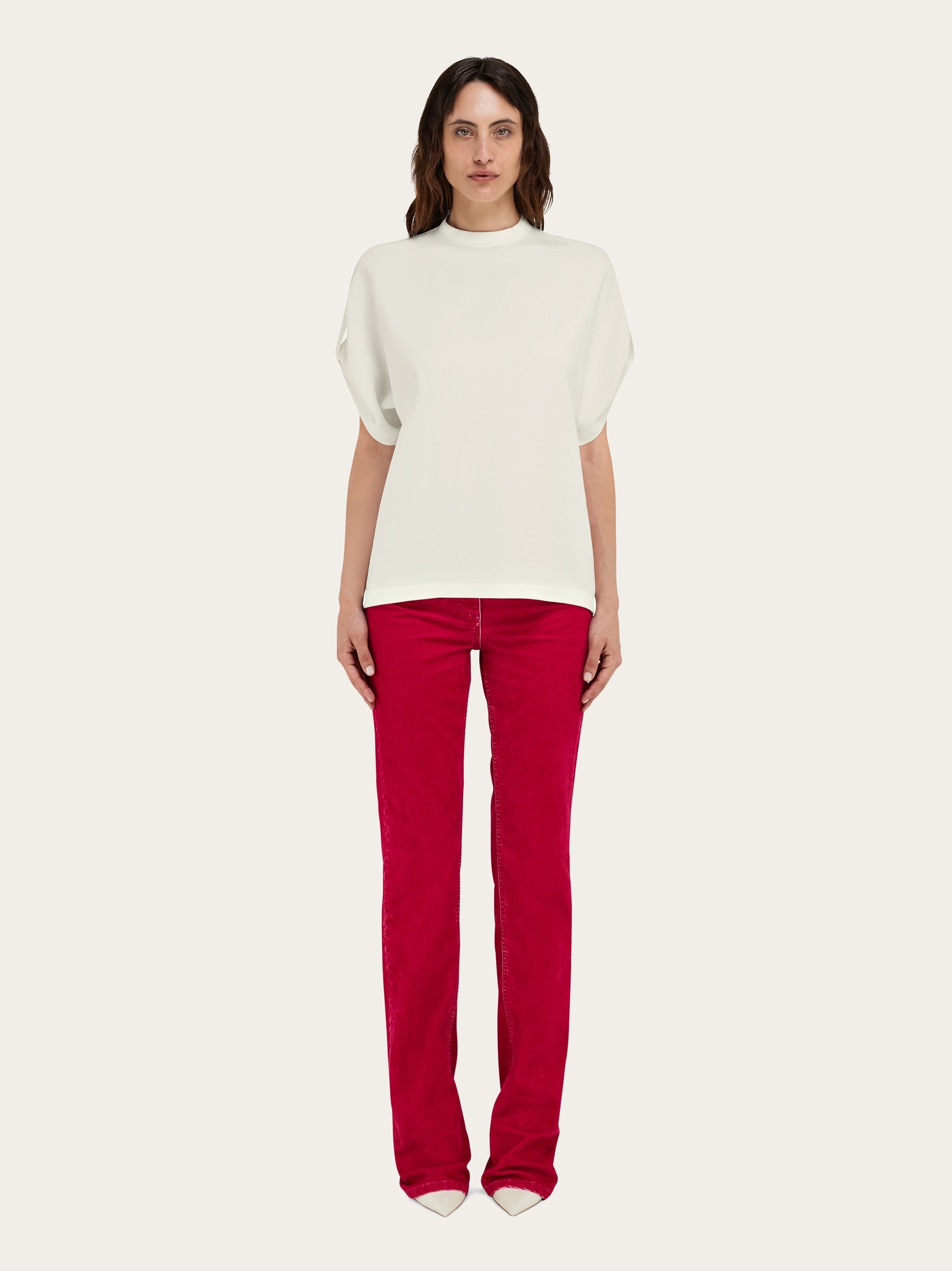 Crew neck T-shirt with turned up sleeve - 7