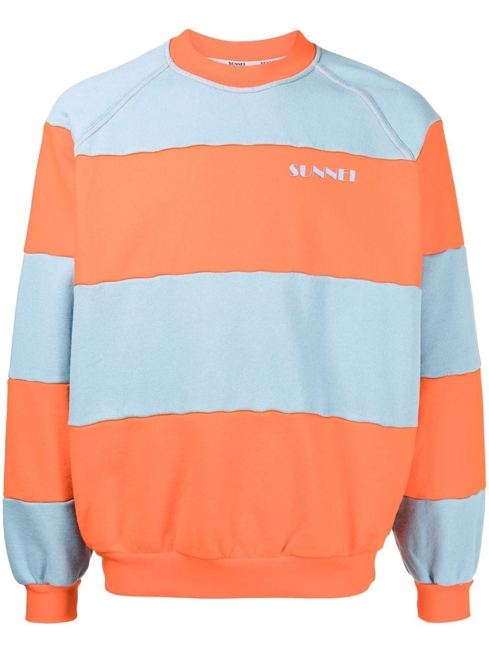 striped-panel sweatshirt - 1