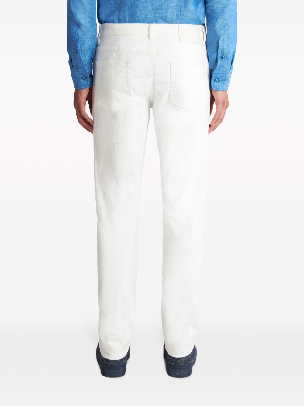 patterned-jacquard straight-leg jeans - 4