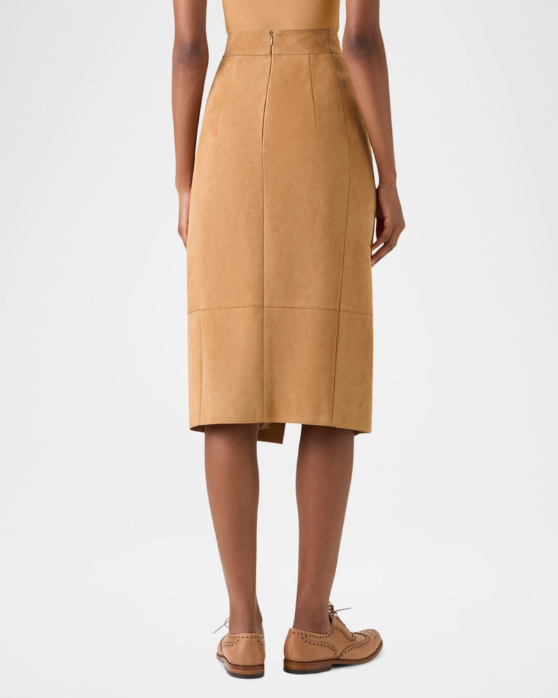 AKRIS Suede Front Slit Pencil Skirt outlook